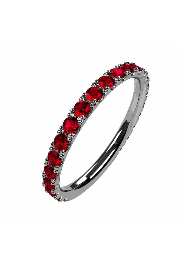 Silver Stackable Ring All Round Platinum Plated - Size 7 - Simulated Yellow Topaz - Nov. Birthstone