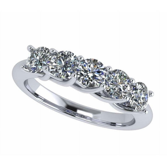 Nana Sterling Silver Lucita 5 Stone Pure Brilliance Zirconia Simulated Diamond Band - Size 12