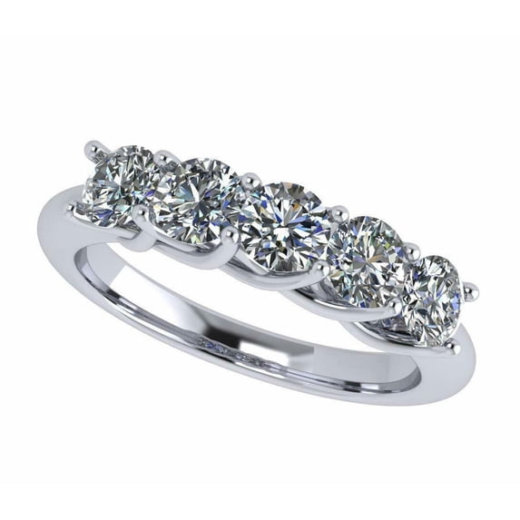 Nana Sterling Silver Lucita 5 Stone Pure Brilliance Zirconia Simulated Diamond Band - Size 9.5