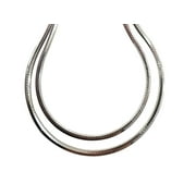 CENTRAL DIAMOND CENTER Nana Sterling Silver Square Snake Chain-Made in Italy-0.8mm 16" Platinum Plated