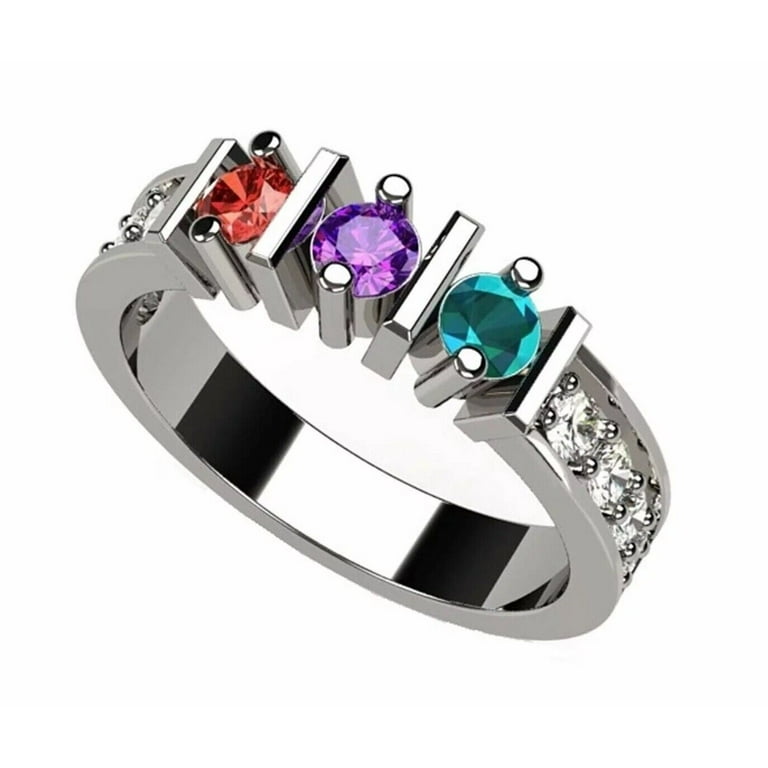Nana Straight Bar W Side CZ Adult Female Mothers Day Ring 1 6