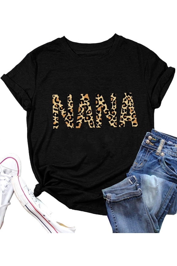 Nana T-Shirt for Women Cute Heart Pattern Gigi Life Letter Print Grandma Shirt Casual Gigi Gift Top100% pure cotton