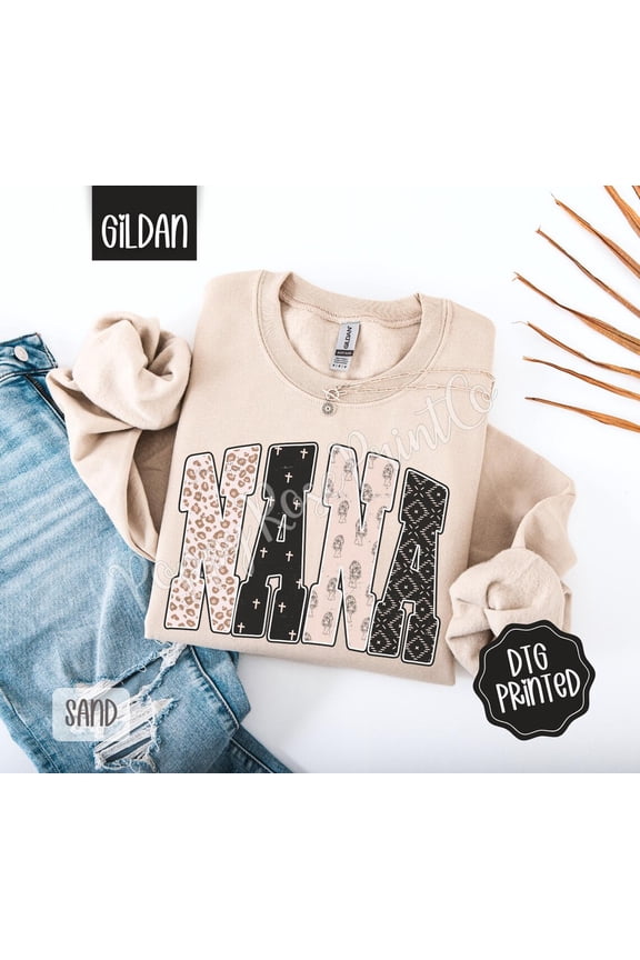 Nana Tiger Sweatshirt, Trendy Women's Crewneck, Cute Grandma Sweatshirt, Neutral Grandmother Sweater, Mother's Day, for Her All Size S-5Xl