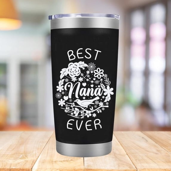Nana Tumbler 20 oz Best Nana Ever Vacuum Insulated Travel Coffee Mug Cup Tumbler, Mothers Day Gifts for Grandmother Travel Mug - Black