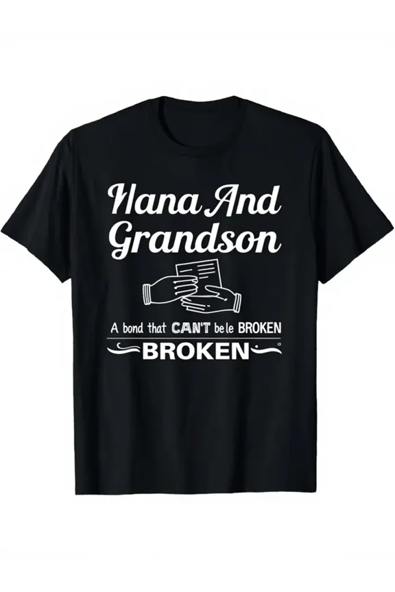 Nana and Grandson Bond Family Relationship Gift for Grandma Unisex Lightweight Short Sleeve Graphic T-Shirt