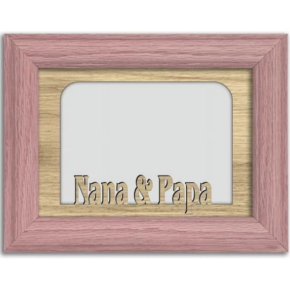 Nana and Papa Tabletop Picture Frame - Holds 4x6 Photo - Multiple Color Options Pink Frame with Unfinished Insert