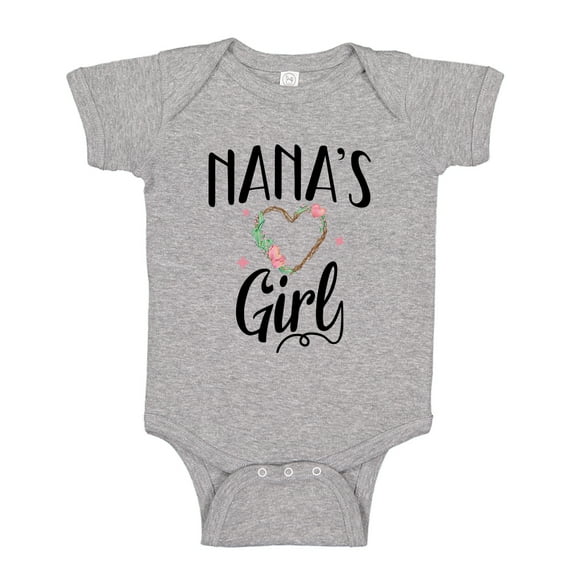 Nana's Girl Baby Bodysuit One Piece NB Athletic Heather
