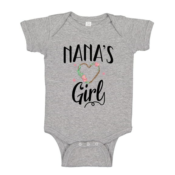 Nana's Girl Baby Bodysuit One Piece NB Athletic Heather