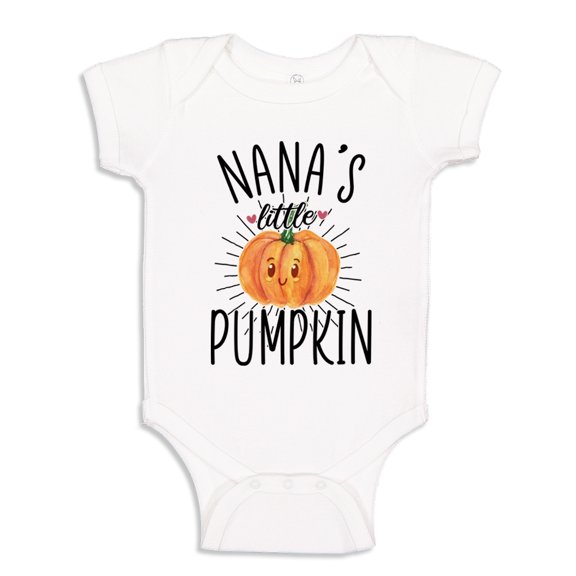 Nana's Little Pumpkin Baby Bodysuit One Piece NB White