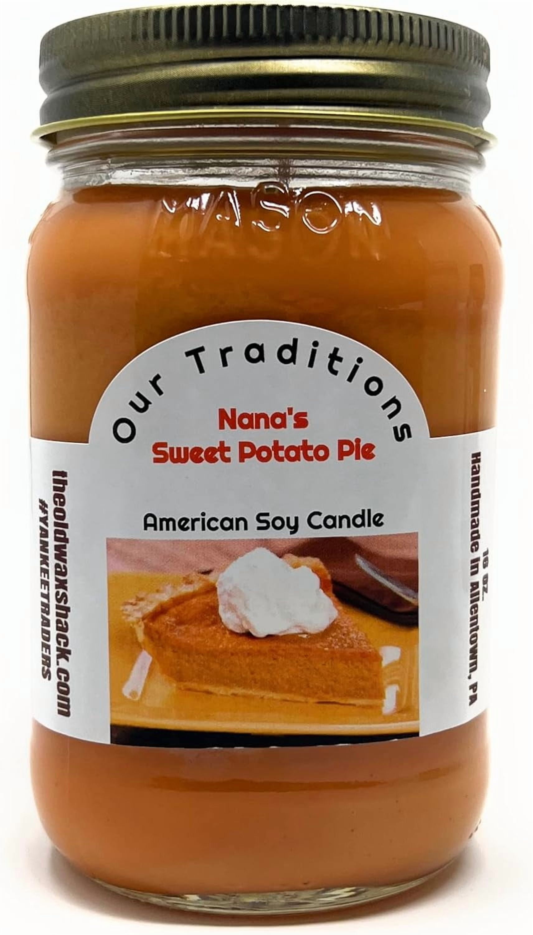 Nana's Sweet Potato Pie, Soy Candle - 16 Oz. Mason Jar