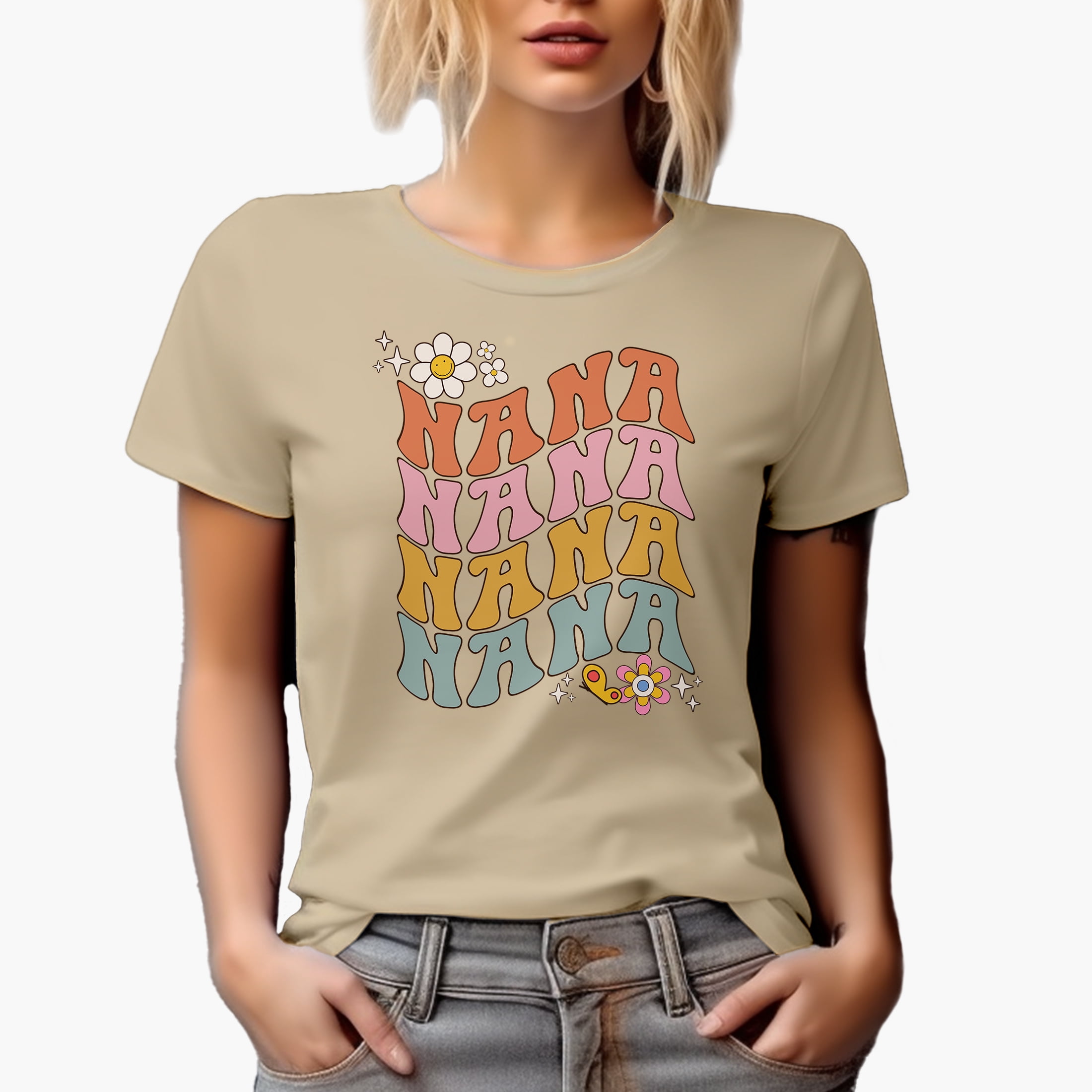 Nana with Cute Flowers & Butterfly, Grandma or Grandmother Themed