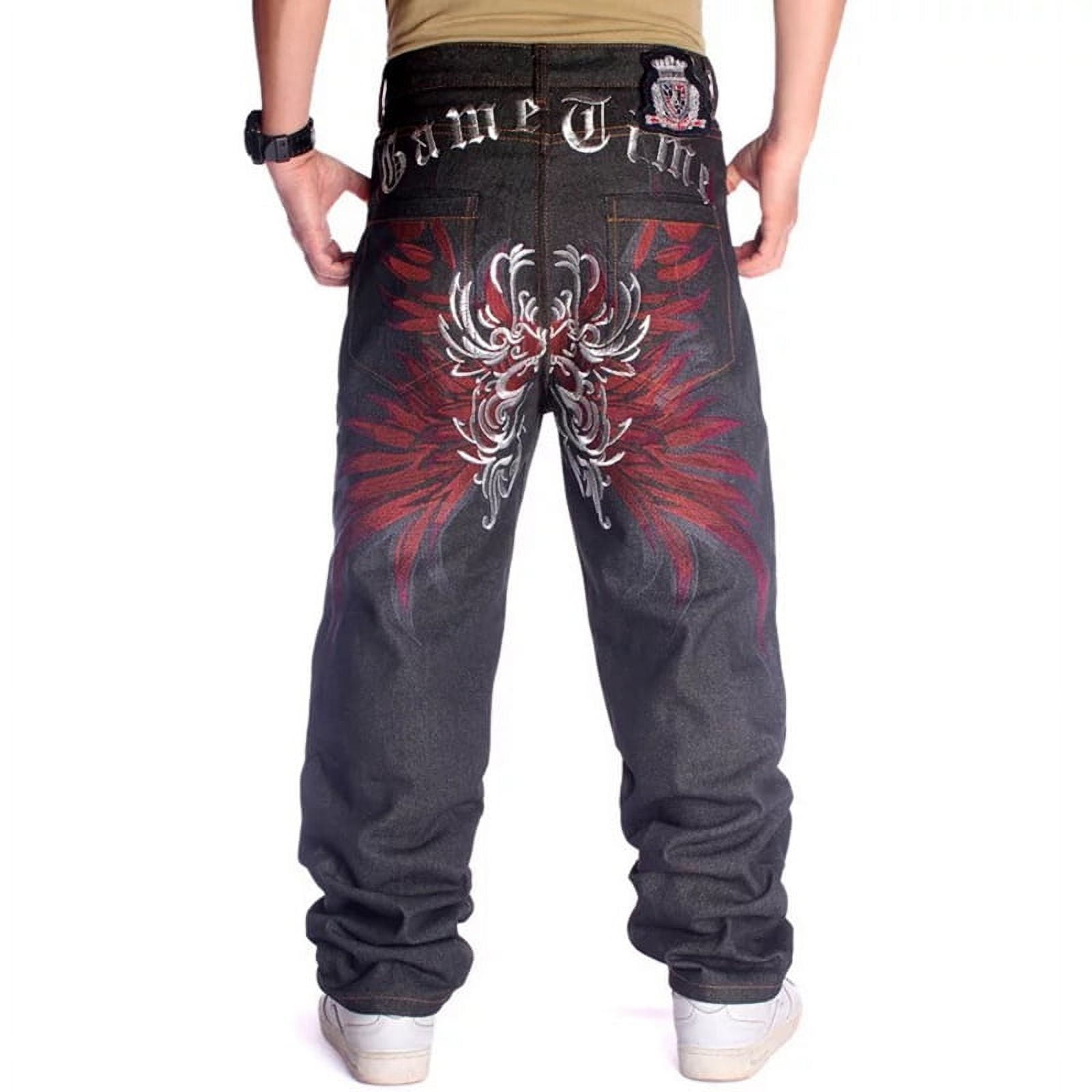 Nanaco Man Loose Baggy Jeans Hiphop Skateboard Denim Pants Street Dance