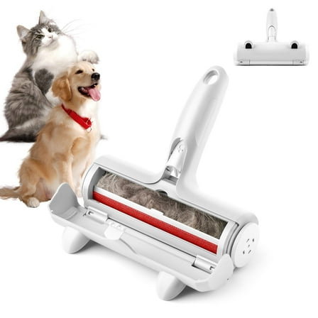 Nanafrog Resuable Pet Hair Remover Multi-Surface Cat & Dog Fur Lint Roller for Furniture & Clothing,White