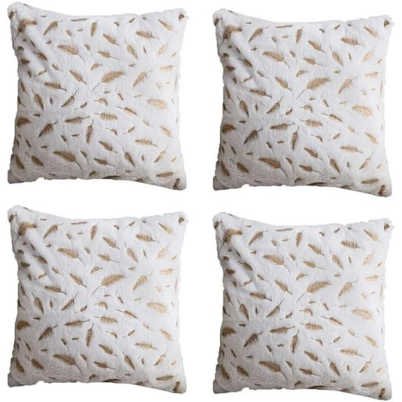 Nanahuang Throw Pillows Set of 4,Bohemian Farmhouse Home Decoration for Living Room Sofa, Car Decoration 18x18Inch (White)