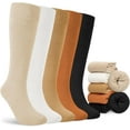 thumbnail image 1 of Nanahuang Warm Knee High Socks for Women 5 Pairs, Thermal Womens Cotton Long Casual Thick Winter Gifts Socks for Hiking Skiing, 1 of 7