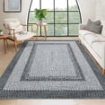 thumbnail image 1 of Nanan 10'x13' Braided Print Area Rug Non Slip Farmhouse Carpet, Washable Rug Non Shedding Stain Resistant Indoor Mats for Living Room Bedroom Nursery Office, Gray, 1 of 9