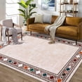 thumbnail image 1 of Nanan 10'x13' Modern Bordered Area Rug Geometric Carpet, Machine Washable Rug Non Slip Solid Indoor Rug for Living Room Bedroom Home Office, Beige, 1 of 9