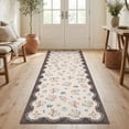 thumbnail image 1 of Nanan 2'x6' Floral Runner Rug Kitchen Hallway Non Slip Bedroom Runner Rug Soft Low Pile Foldable Mat for Laundry Room, Brown, 1 of 8