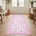 thumbnail image 1 of Nanan 2'x6' Floral Runner Rug Kitchen Hallway Non Slip Bedroom Runner Rug Soft Low Pile Foldable Mat for Laundry Room, Pink, 1 of 8