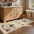 thumbnail image 1 of Nanan 2'x6' Runner Rug Hallway Kitchen Machine Washable Runners Non Slip Bedroom Cat Print Mats for Laundry Room, Beige, 1 of 6