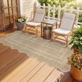 thumbnail image 1 of Nanan 2'x6' Scalloped Jute Runner Rug Natural Solid Rug, Farmhouse Washable Rug Non-Slip Indoor Carpet for Hallway Bedroom Kitchen, Linen, 1 of 8