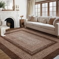 thumbnail image 1 of Nanan 4'x6' Braided Print Area Rug Non Slip Farmhouse Carpet, Washable Rug Non Shedding Stain Resistant Indoor Mats for Living Room Bedroom Nursery Office, Brown, 1 of 8