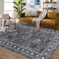 thumbnail image 1 of Nanan 4'x6' Modern Bordered Area Rug Geometric Carpet, Machine Washable Rug Non Slip Solid Indoor Rug for Living Room Bedroom Home Office, Gray, 1 of 9