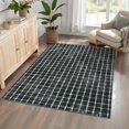 thumbnail image 1 of Nanan 5'x7' Modern Geometric Checkered Rug Washable Plaid Rug, Non-Slip Low Pile Carpet for Living Room Bedroom Home Office, Black, 1 of 7