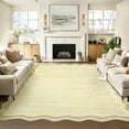 thumbnail image 1 of Nanan 5'x7' Scalloped Area Rug Modern Abstract Rug, Washable Rug Non Slip Solid Indoor Carpet for Living Room Bedroom Playroom, Beige, 1 of 9
