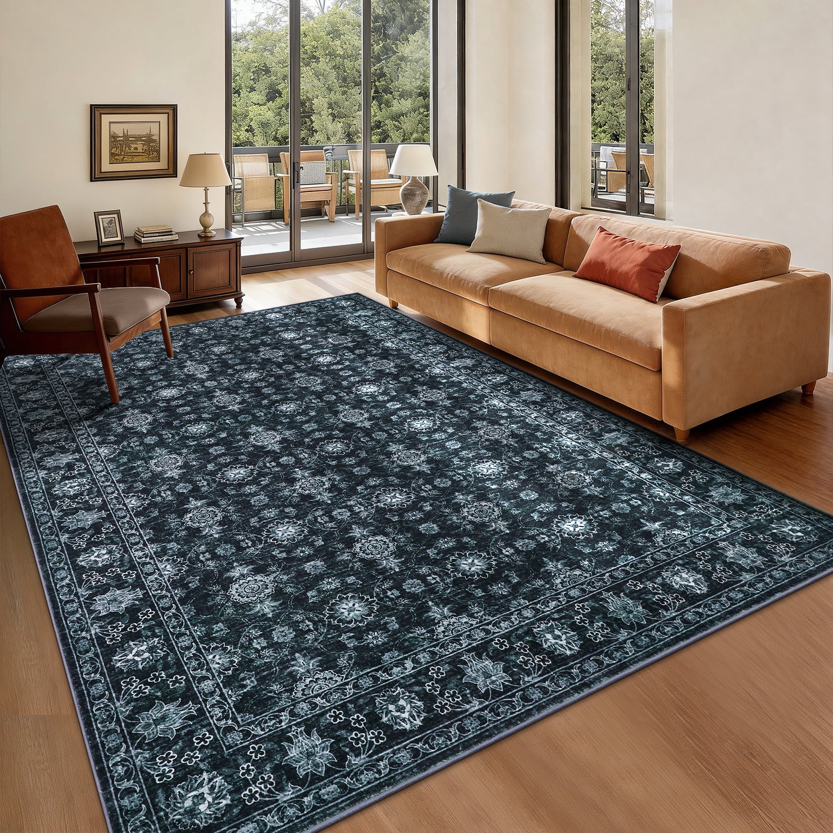 Nanan 5'x7' Vintage Oriental Floral Area Rug Distressed Traditional ...
