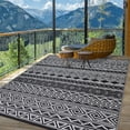 thumbnail image 1 of Nanan 5x8 Outdoor Plastic Rug,Portable Plastic Outdoor Rug, Waterproof & UV Resistant, Non-Slip, Easy to Clean for Camping, Patio, Garden, Beach, Picnic, Black White, 1 of 7