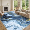 thumbnail image 1 of Nanan 8x10 Modern Abstract Print Area Rug Contemporary Accent Carpet, Washable Non-Slip Floor Mats for Living Room Bedroom Home Decor, Blue, 1 of 9
