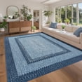 thumbnail image 1 of Nanan 9'x12' Braided Print Area Rug Non Slip Farmhouse Carpet, Washable Rug Non Shedding Stain Resistant Indoor Mats for Living Room Bedroom Nursery Office, Gray Blue, 1 of 8