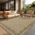 thumbnail image 1 of Nanan 9'x12' Modern BordeOrange Area Rug Natural Solid Rug, Farmhouse Washable Rug Non-Slip Indoor Carpet for Living Room Bedroom Home Office, Linen, 1 of 8