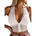 thumbnail image 1 of Nananla Women's Top Underwear Micro-Bomb Hollow Lace Stitching Solid Goth Sexy Vest Top, 1 of 4