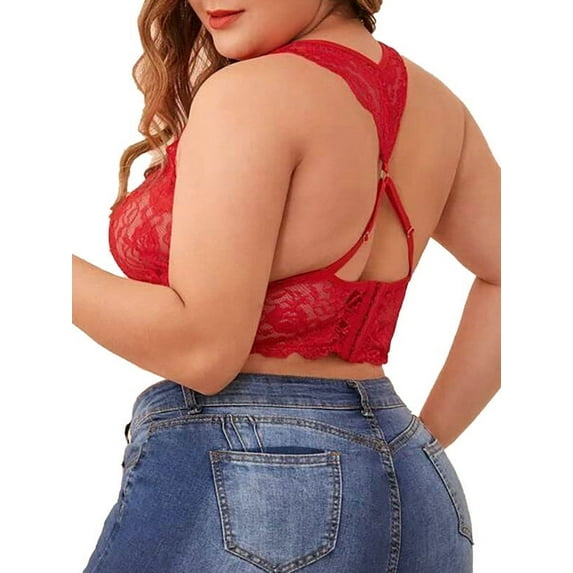 Nananla Women's Underwear Solid Color Lace Plus Size Bras