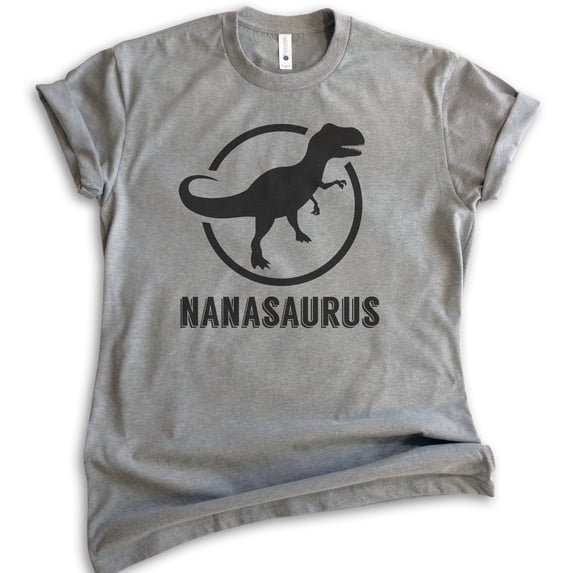 Nanasaurus T-shirt, Unisex Women's Shirt, Nana T-shirt, Family Dinosaur Shirt, Dark Heather Gray, 4X-Large