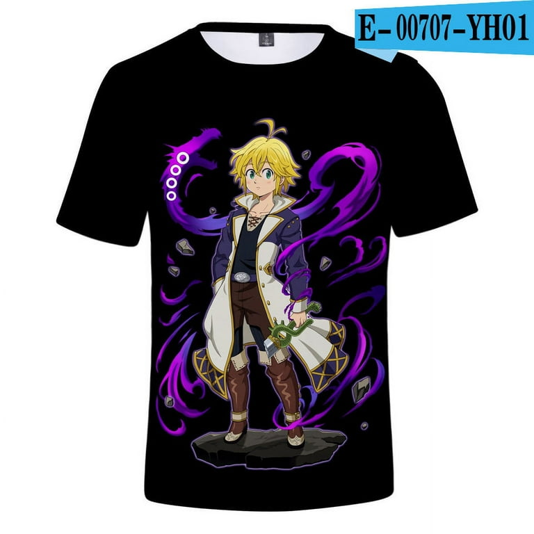 Nanatsu no taizai Seven Sins Digital Print 3D Short Sleeve T Shirt