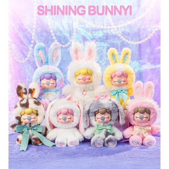 Nanci Shining Bunny Series Blind Box Plush Doll, Nanci Bunny Stuffed Animal Plushes Random Design Cute Rabbit Plush Toy Figure, Nanci Creative Collectible Toys for Holiday Xmas Birthday Gift