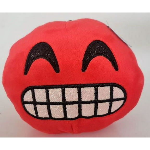 Nanco Smiley Face Plush Emoji Teeth 6 Inch Red