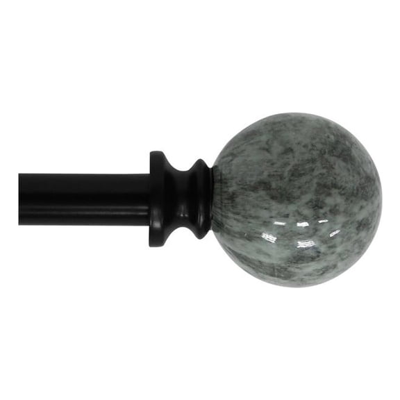 Nancy Adjustable Single Curtain Rod 28" to 48"-Black