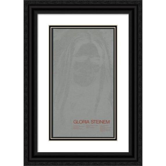 Nancy C. Pokross 12x18 Black Ornate Wood Framed Double Matted Museum Art Print Titled - Gloria Steinem (1975)