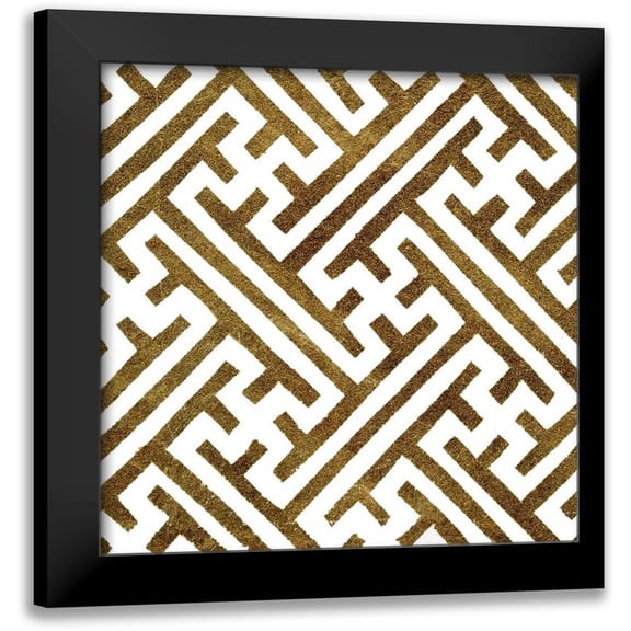Nancy Green Design 12x12 Black Modern Framed Museum Art Print Titled - Golden Opportunity 2 IV
