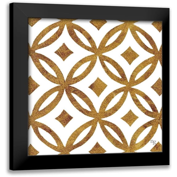 Nancy Green Design 12x12 Black Modern Framed Museum Art Print Titled - Golden Opportunity IV