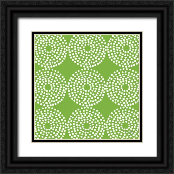 Nancy Green Design 12x12 Black Ornate Wood Framed with Double Matting Museum Art Print Titled - Painters Palette Citrine I