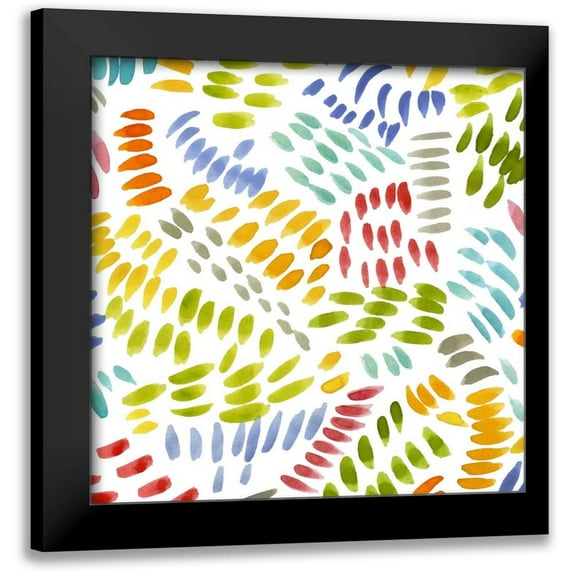 Nancy Green Design 15x15 Black Modern Framed Museum Art Print Titled - Painters Palette Multi III
