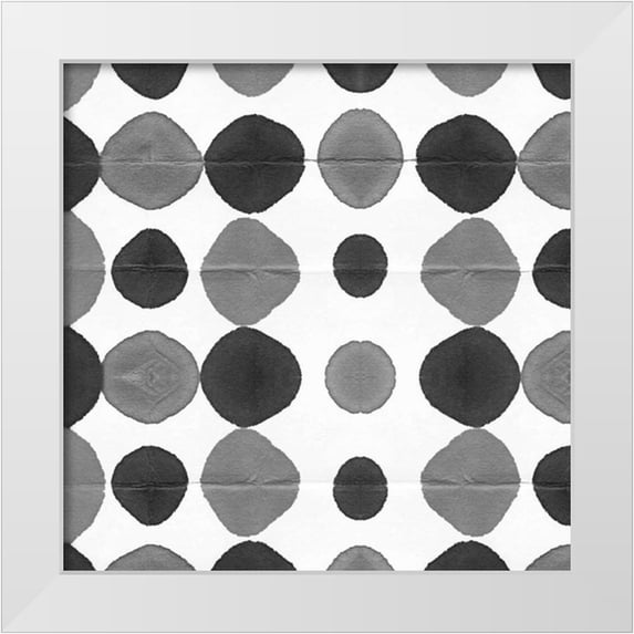 Nancy Green Design 26x26 White Modern Wood Framed Museum Art Print Titled - Watermark Black and White III