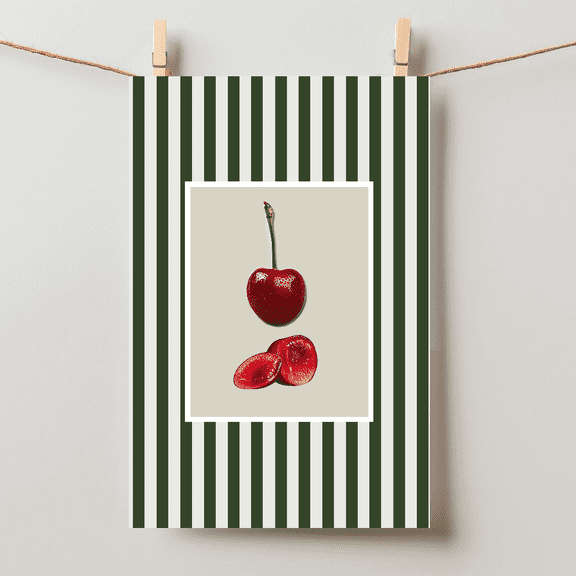 Nancy Meyers Kitchen Decor Retro Cherry Fruit Art Unframed Paper Poster 8x10in