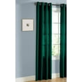 thumbnail image 1 of Nancy Solid Hunter Green Semi Sheer Faux Silk Curtains, 55” x 95”, 1 of 6