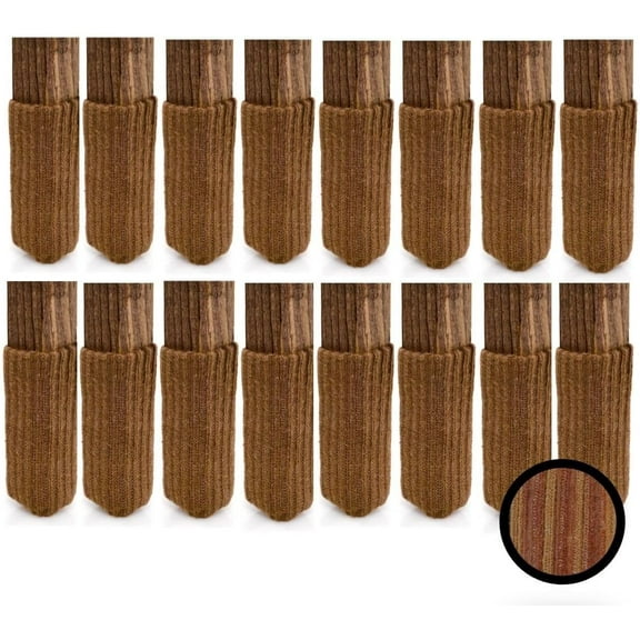 NancyProtectz The Original Furniture Sock 16 Pcs-Grips Inside(Caramel Brown-16 pk, Small) Patented with Grips Inside, Chair Leg Floor Protector …